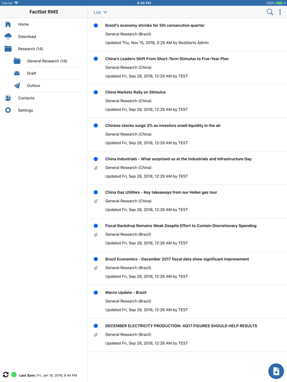 FactSet RMS iPad screenshot 4 - Business app