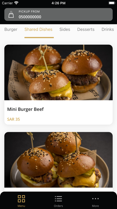 Burger Site Screenshot