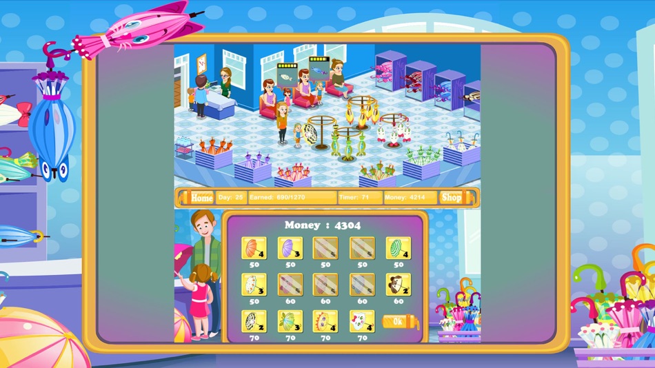 #5. Happy Umbrellas Store game (iOS) Podle: hong chen