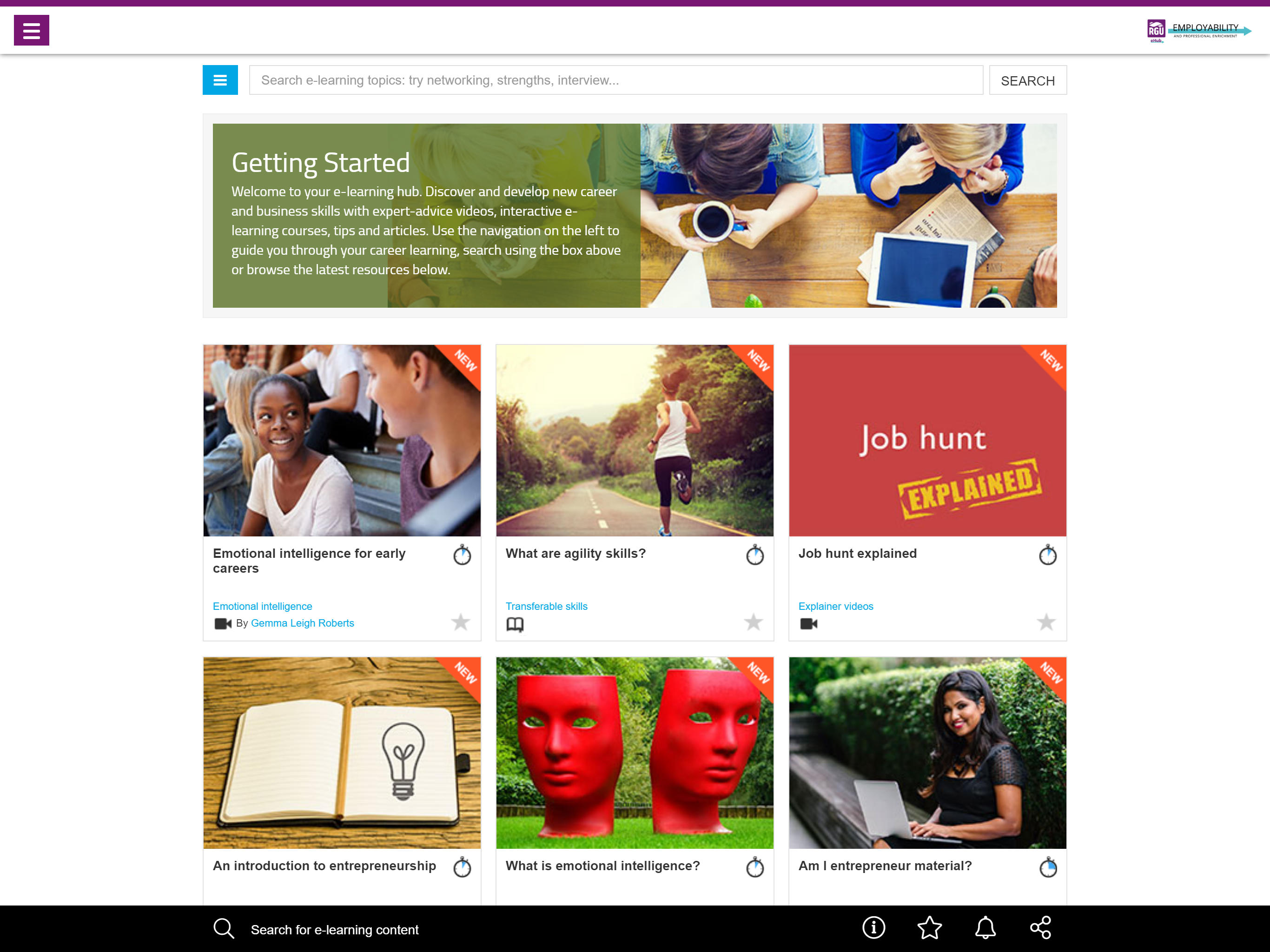 RGU eHub screenshot 4