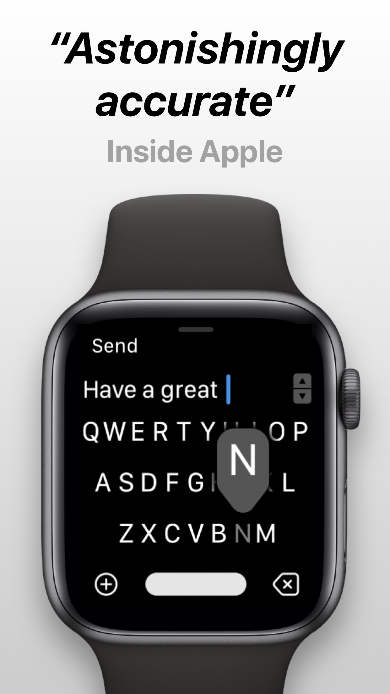 Screenshot do app FlickType - Watch Keyboard