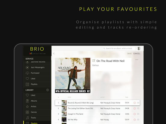 BRIO by OraStream iPad screenshot 7 - Music app