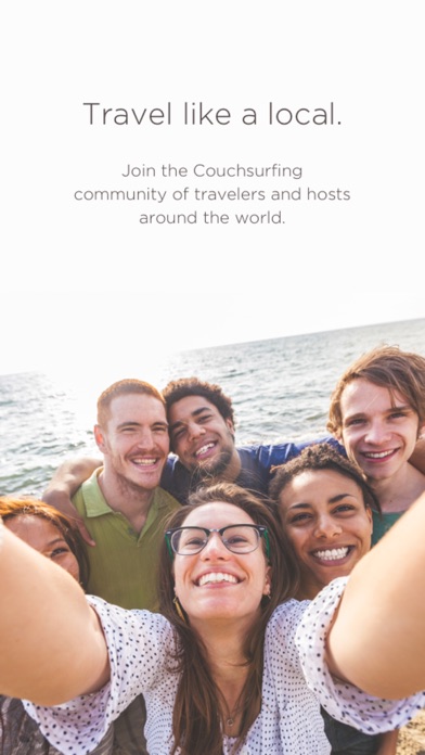 Couchsurfing Travel App Screenshot