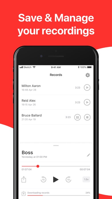 RECtime Call Recorder App Screenshot