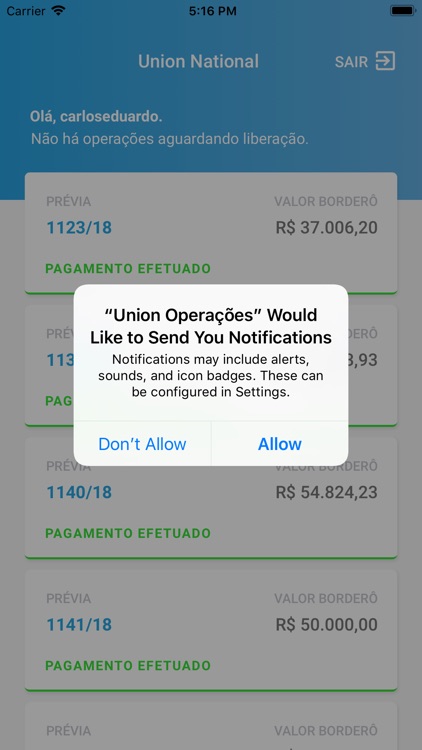 Union Operações