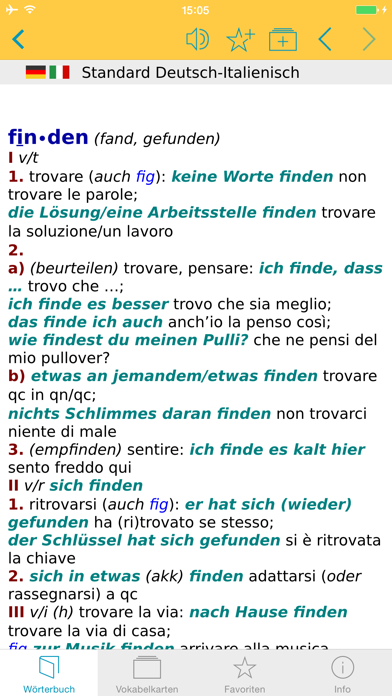 Screenshot #1 pour Großes Italienisch Wörterbuch