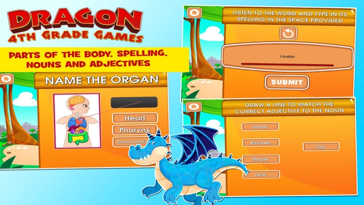 Dragons 4th Grade School Games screenshot-3