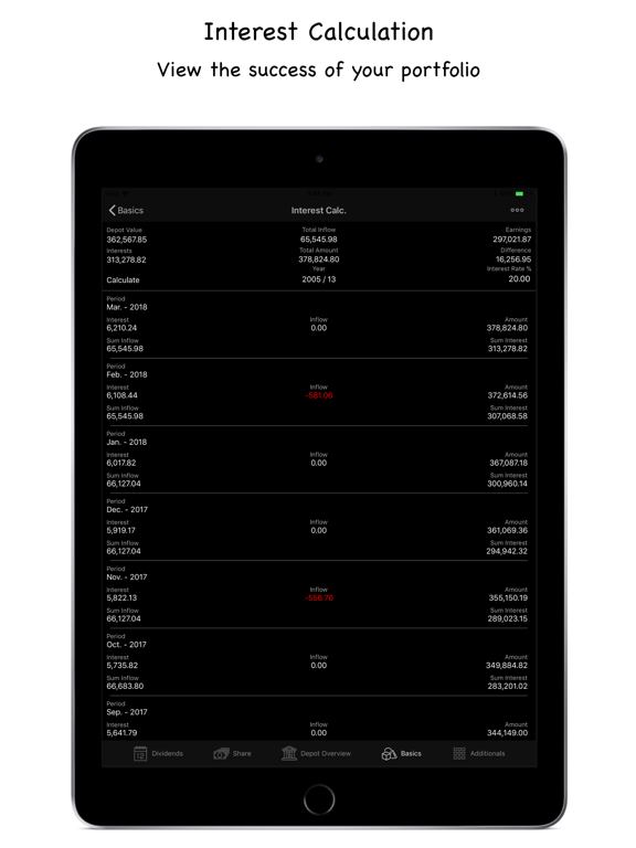 Dividendo iPad screenshot 4 - Finance app