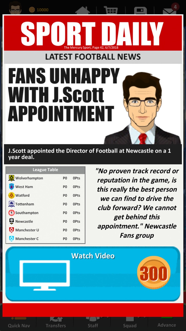 Club Soccer Director 2019 - Free Hack screenshot 2 - iOS game interface