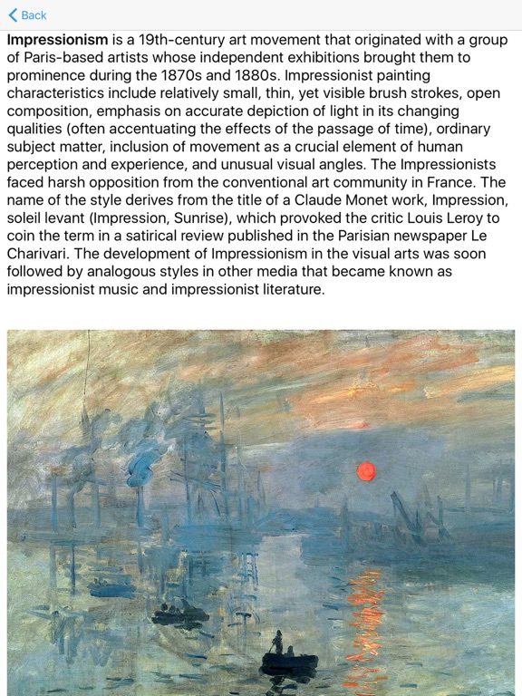 Art Style Quiz & Guide iPad screenshot 4 - Reference app