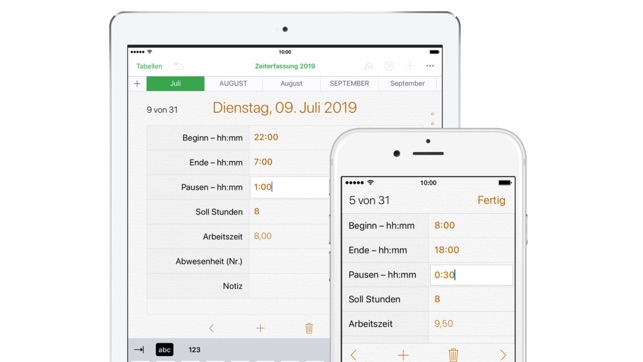Zeiterfassung 2019 für Numbers(圖2)-速報App