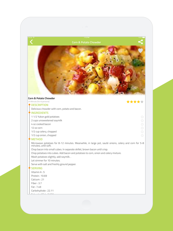 Easy Veggie-healthy recipes iPad screenshot