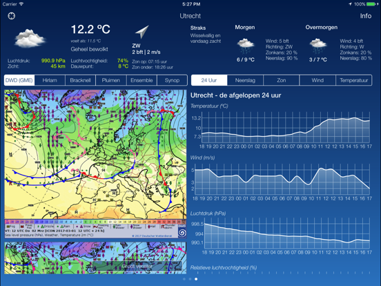 Het Weer in Nederland HD iPad app afbeelding 3