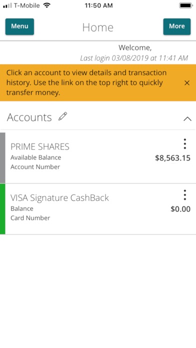 Community Choice e-Banking Screenshot