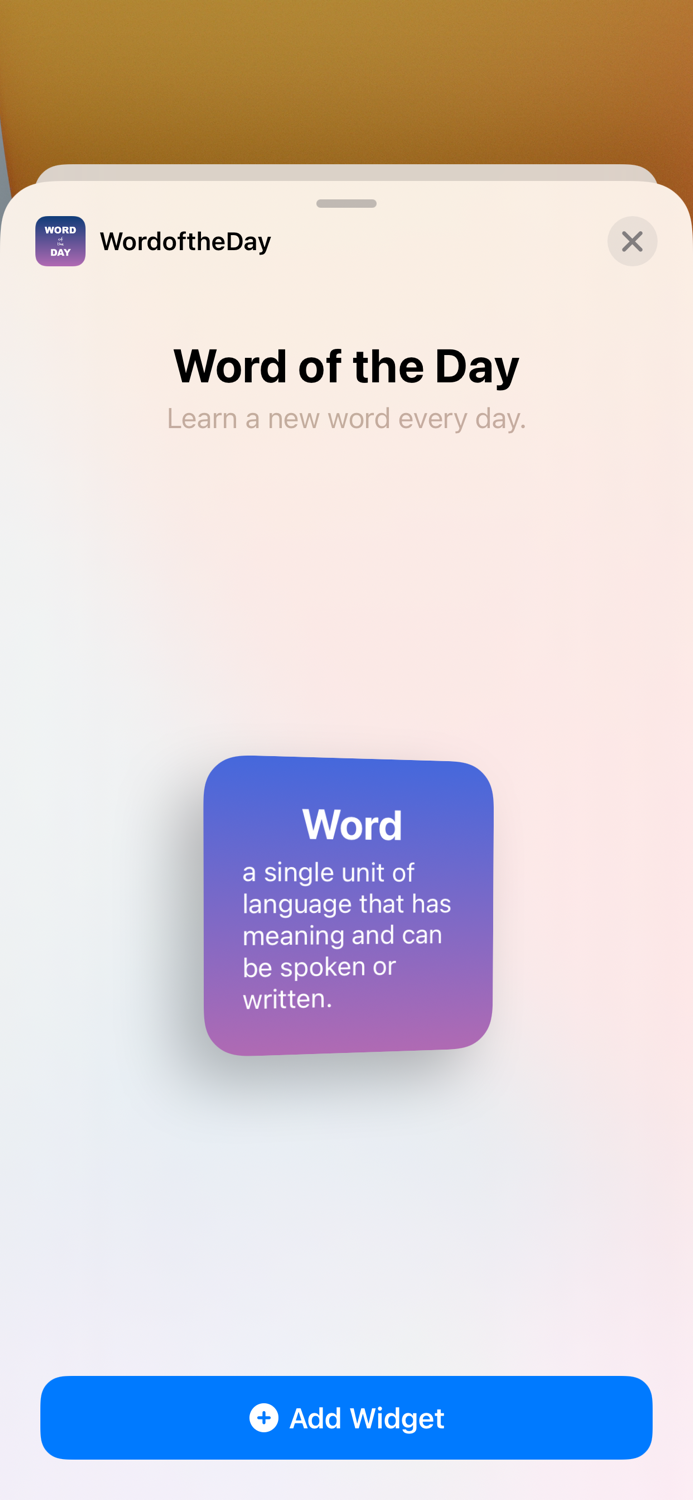 Word of the Day Widget