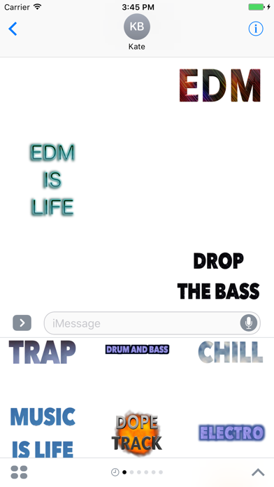 Screenshot #1 pour EDM Music Stickers - Messages