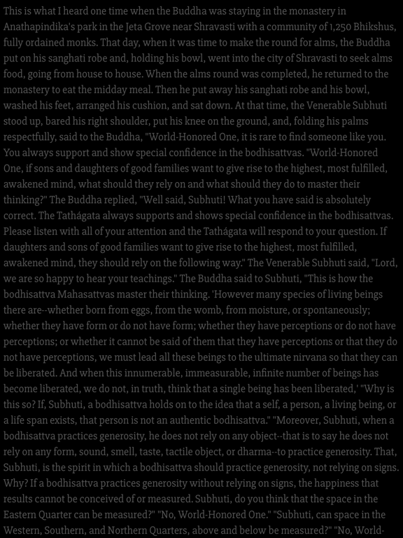 Diamond Sutra iPad screenshot 1 - Book app