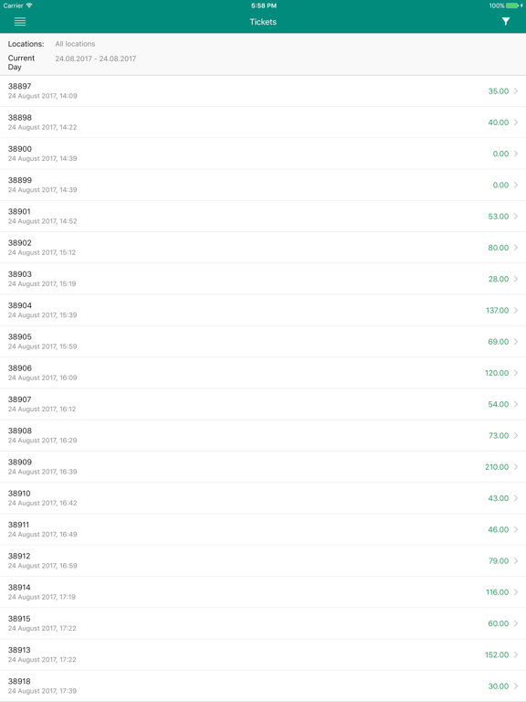 DineLive iPad screenshot