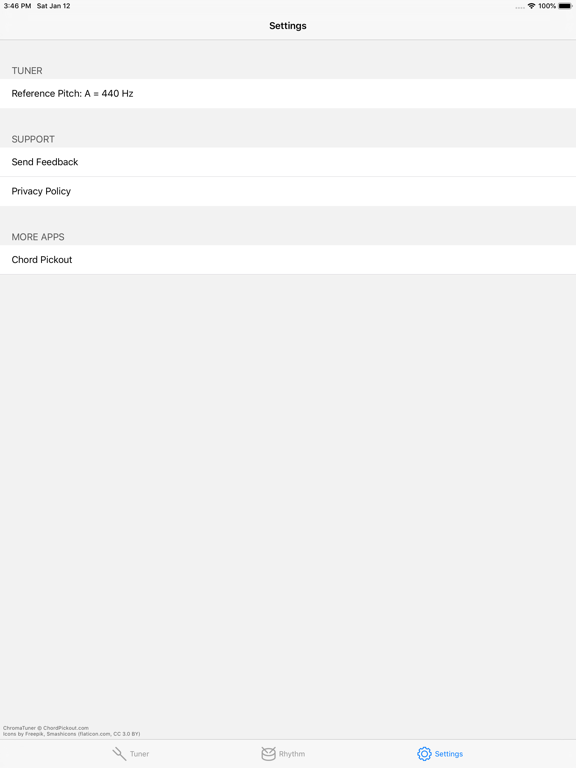 ChromaTuner: Guitar & Bass iPad screenshot 3 - Music app