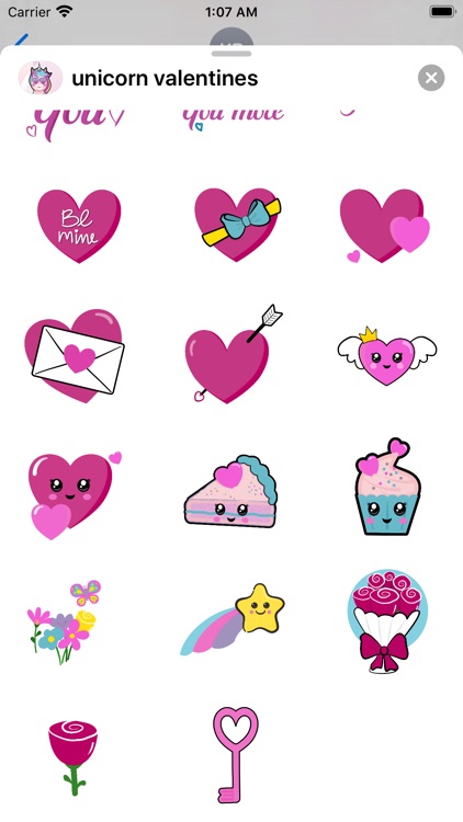 Unicorn Valentine Sticker