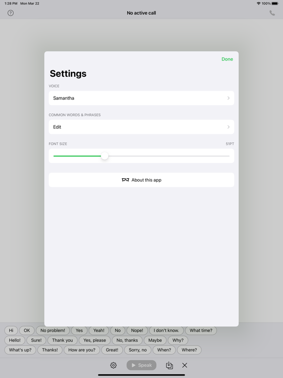 TTSPhone Text to Speech Phone iPad screenshot 5 - Productivity app