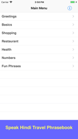 Speak Hindi Travel Phrase Lite screenshot