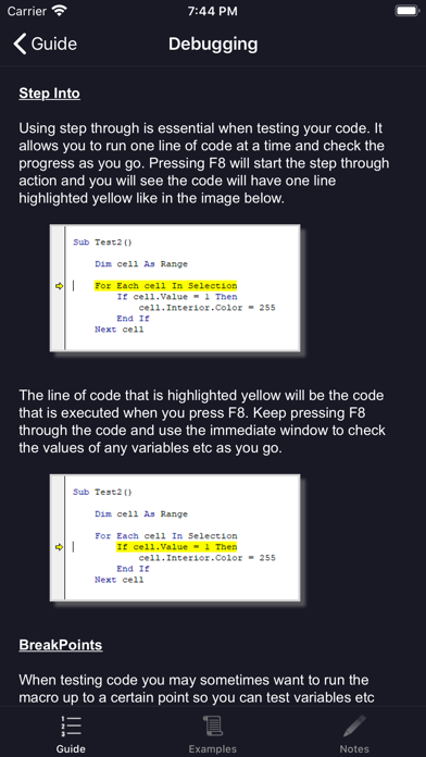 Screenshot #3 pour VBA Guide For Excel