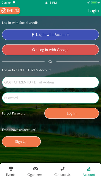 GOLF CITIZEN Events Screenshot