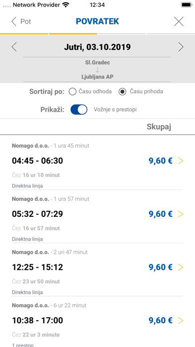 Nomago Slovenija Screenshot