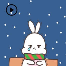 Animated Cute Rabbit In Winter