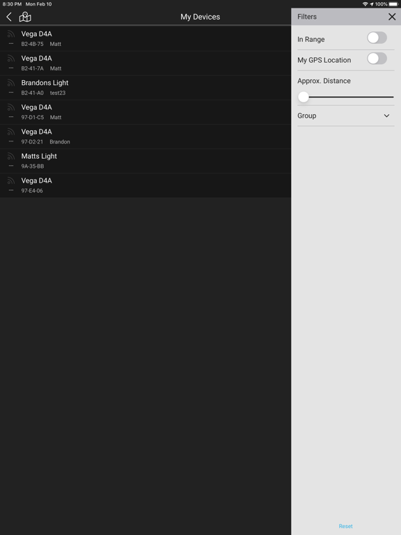 Vega Link IQ2 iPad screenshot