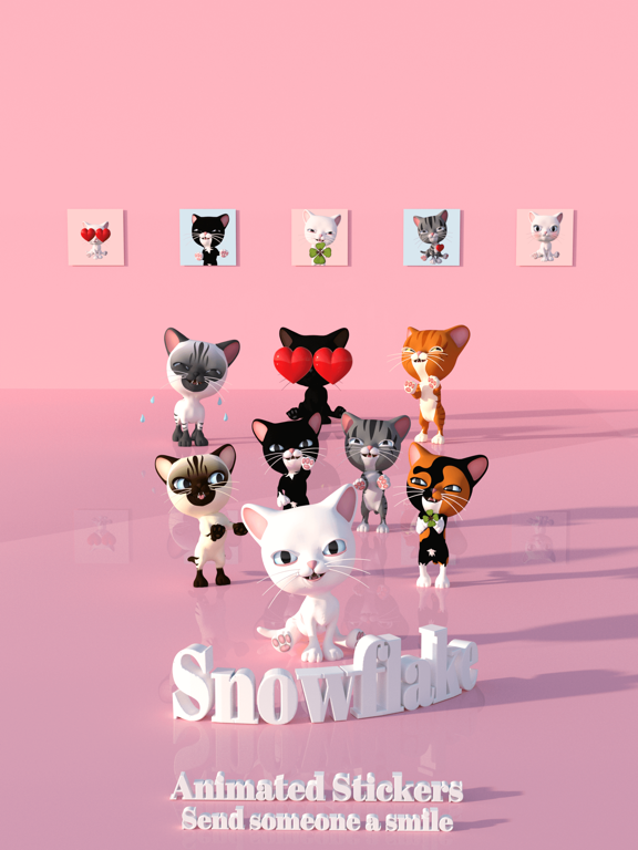 Screenshot #5 pour 3D Animated Cat Emoji Stickers