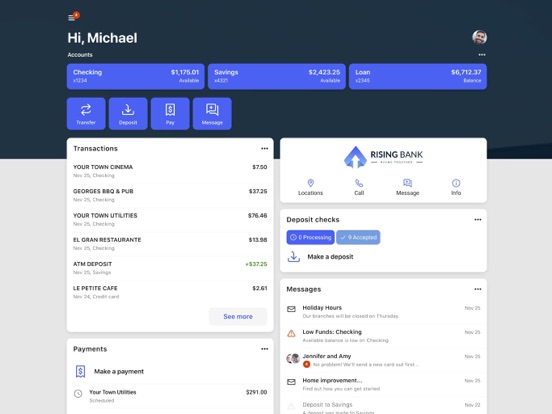 Rising Bank iPad screenshot 1 - Finance app