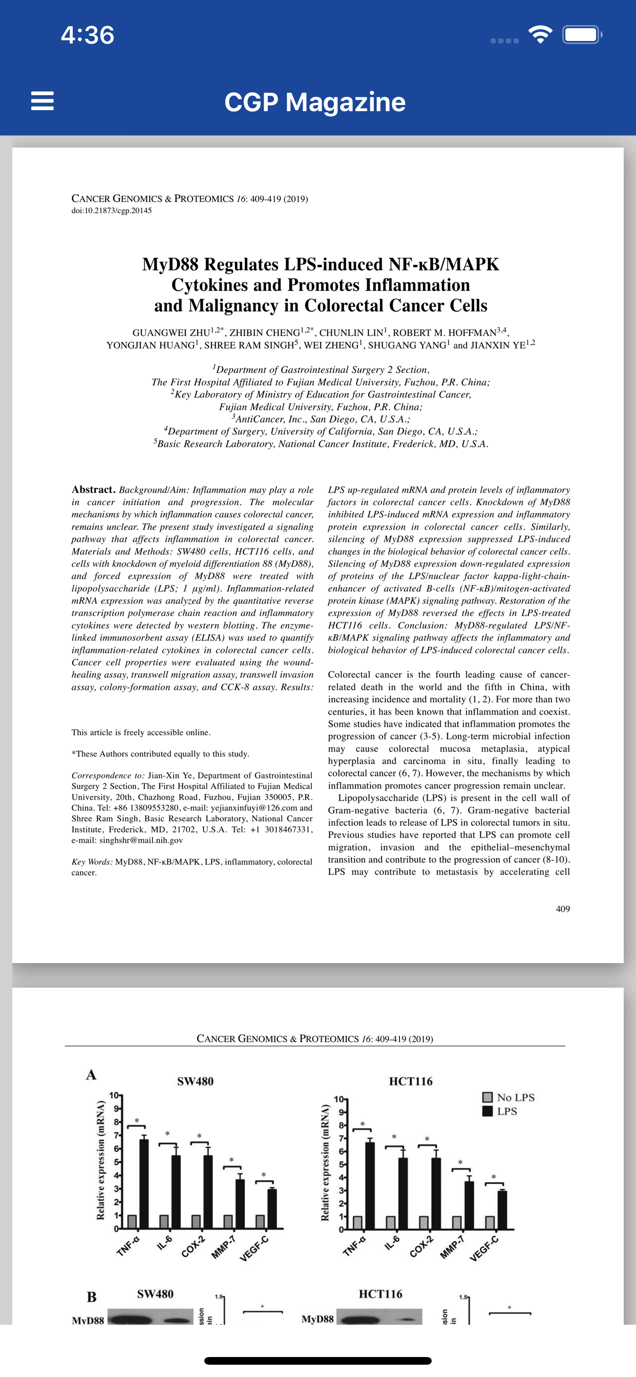 Cancer Genomics & Proteomics screenshot 5