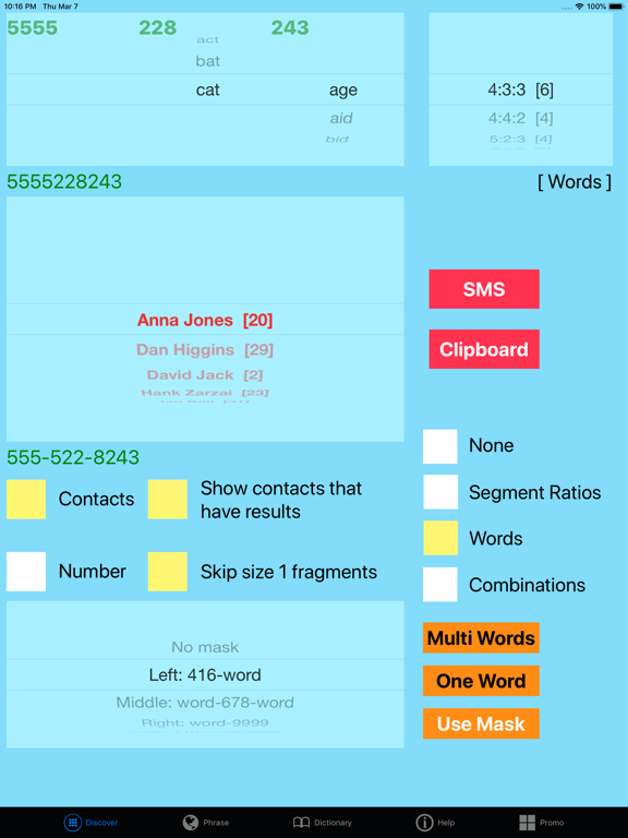Phone Number in Words iPad screenshot