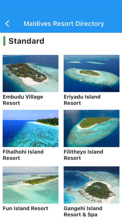 Maldives Resort Directory Screenshot