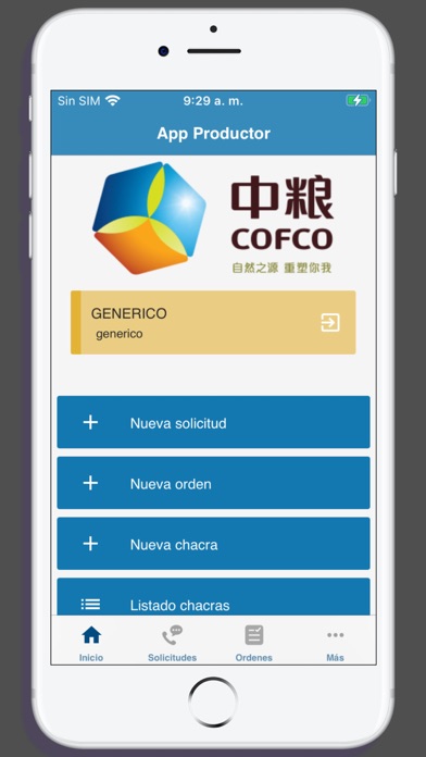 COFCO App Productor Screenshot