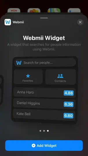 Captura de pantalla de Webmii en iPhone 5