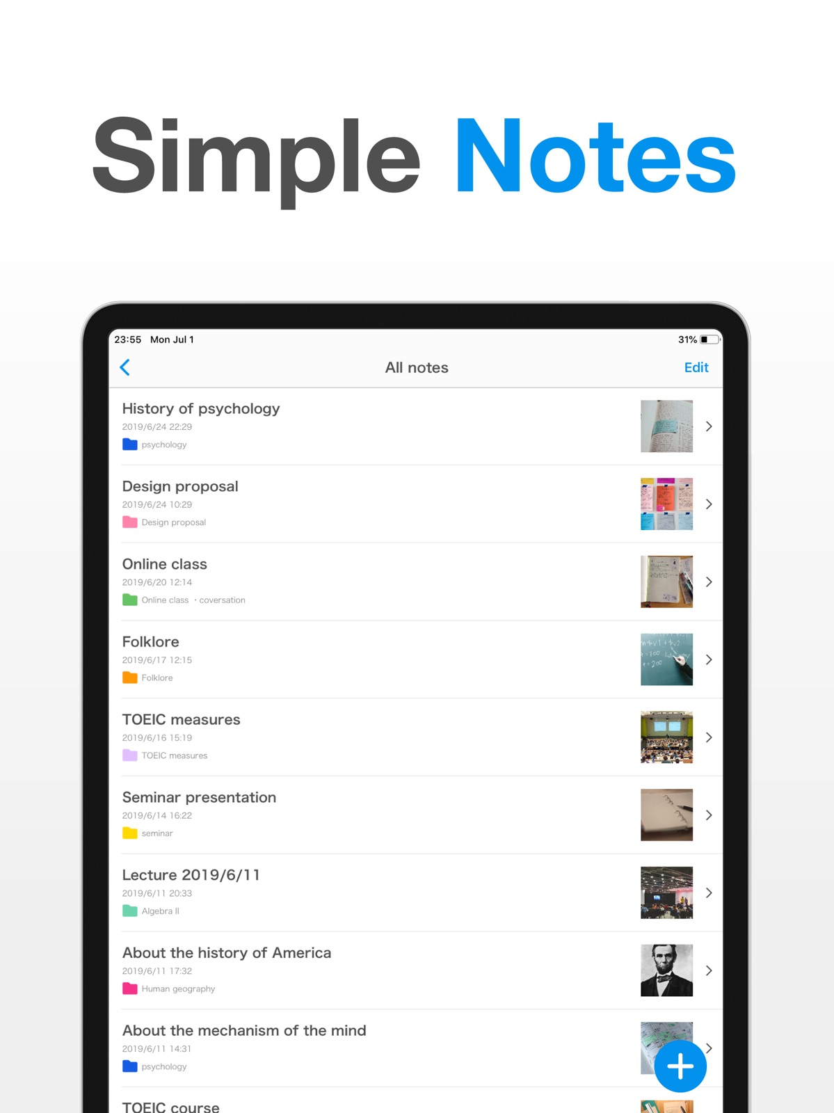 Simple Notes - Notepad Manager ipad screenshot 1