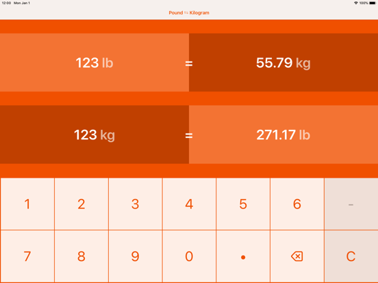 Pond naar Kilogram iPad app afbeelding 6