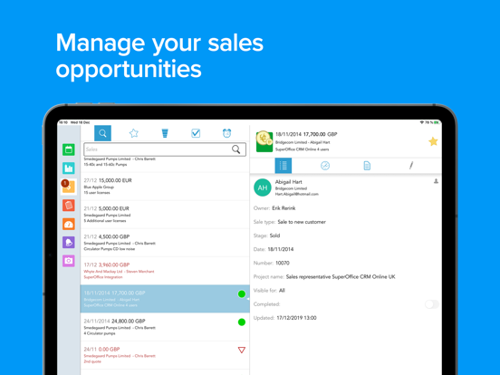 SuperOffice Pocket CRM iPad screenshot 6 - Business app