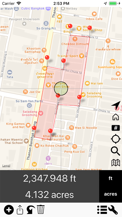 Area & Distance - Map Measure Screenshot