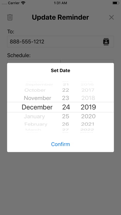 Loopback Schedule Message