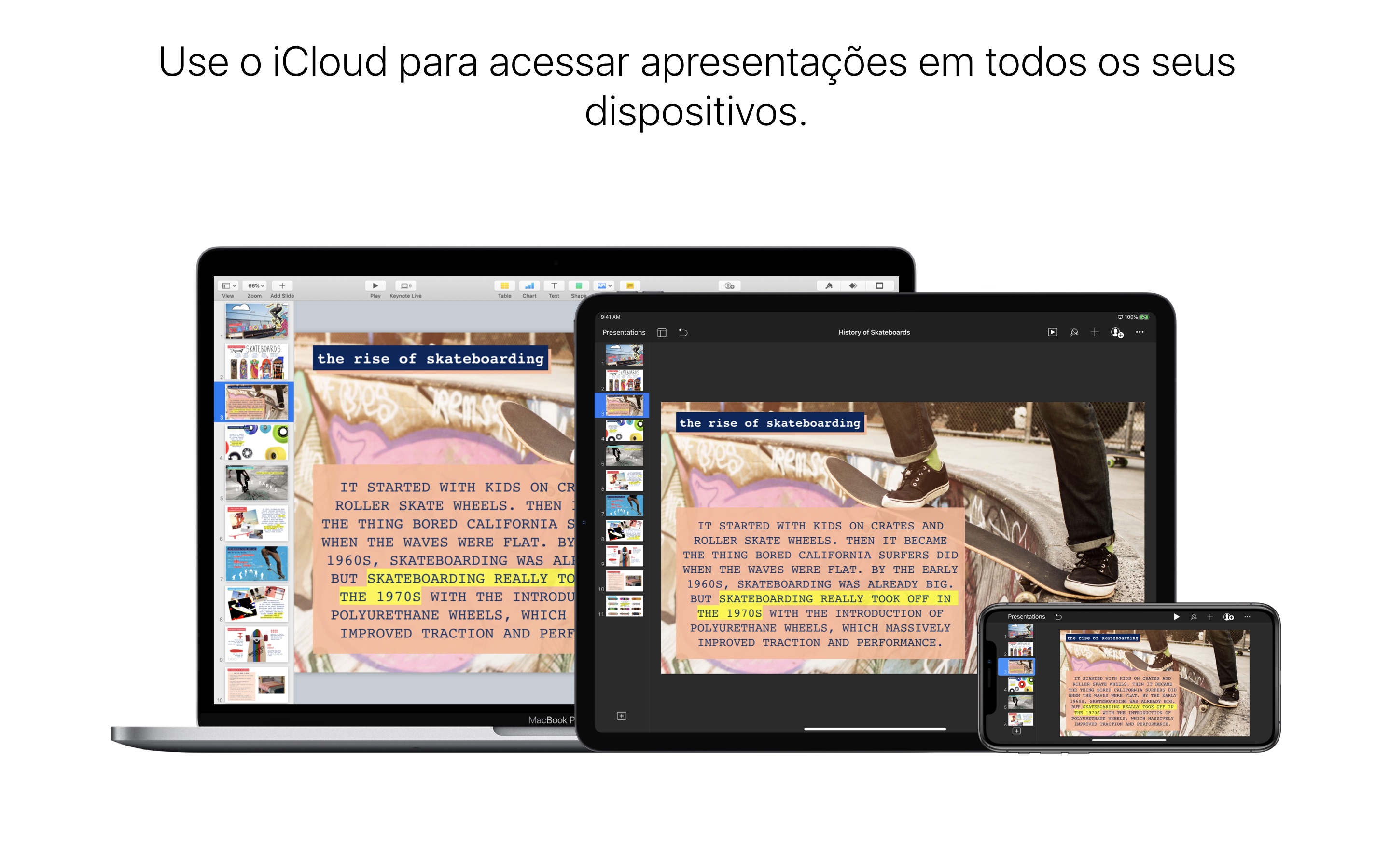 Screenshot do app Keynote
