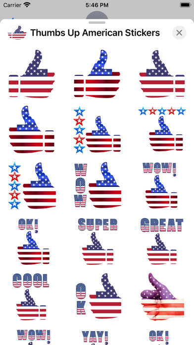 Thumbs Up American Stickers Screenshot 2 - AppWisp.com Thumbs Up American Stickers Screenshot 2 - AppWisp.com