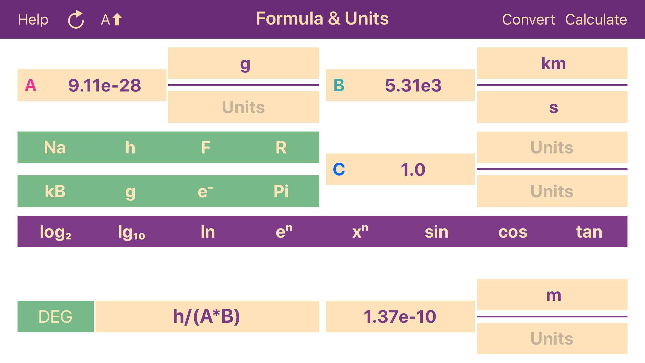 Formula & Units