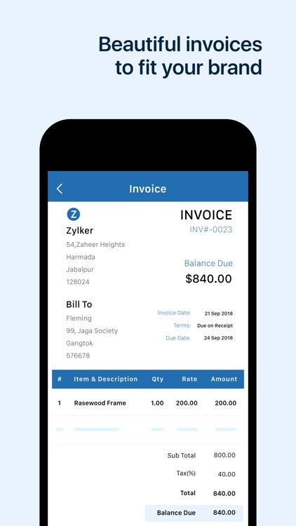 Invoice & Time Tracking - Zoho
