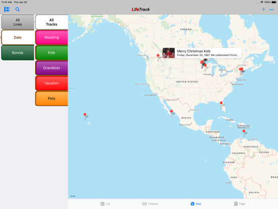 LifeTrack iPad screenshot 3 - Lifestyle app