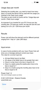 Power Cost screenshot #10 for iPhone