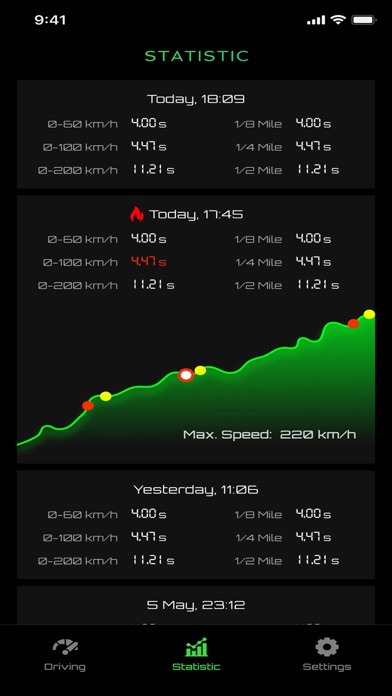 Quarter, 0-100, 0-60 and more Screenshot